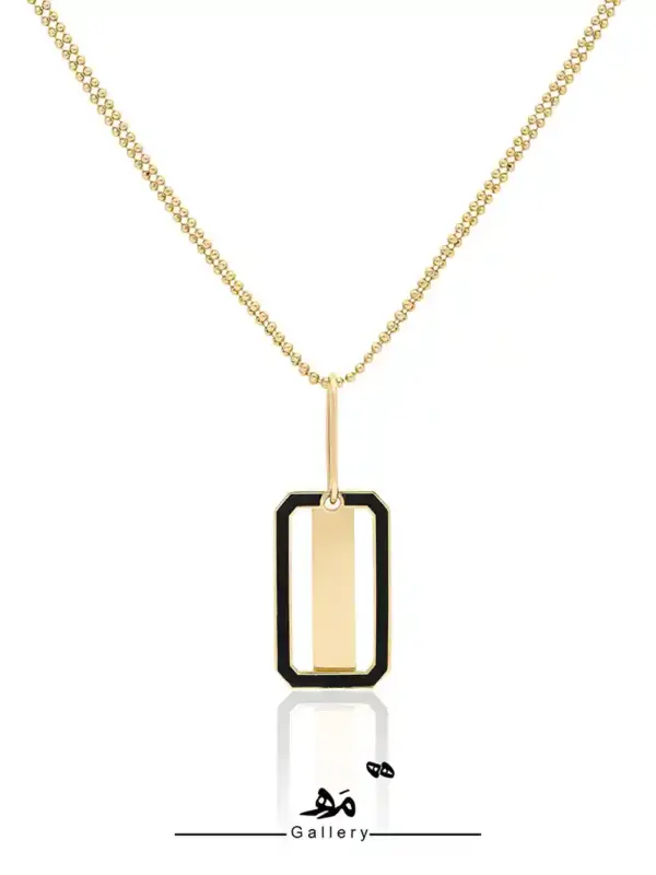 پلاک مستطیلی مینا مشکی مه گالری