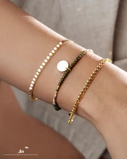 دستبند آویز پولک و مهره مه گالری مه گالری