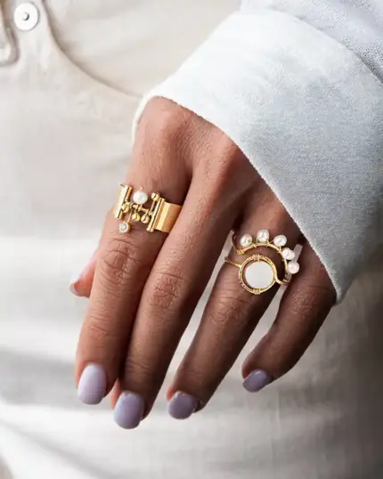 انگشتر دایره مروارید مه گالری مه گالری