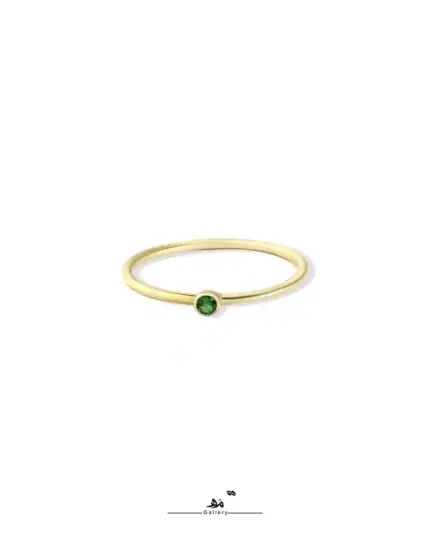 انگشتر تک نگین سبز مه گالری